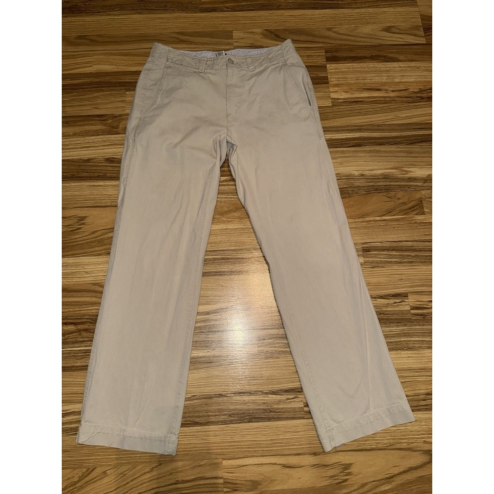 Gap Men's 31 x‎ 30 Beige Khaki Pants Tan Stripe Beige Straight Cotton Chino 2008